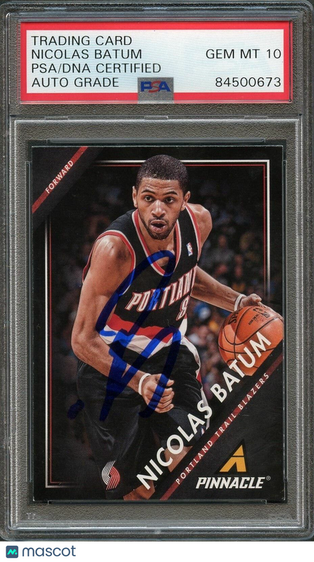 2013-14 Pinnacle Basketball #235 Nicolas Batum Signed Card AUTO 10 PSA Slabbed B