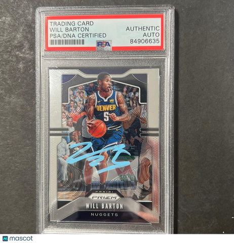 2019-20 Panini Prizm #85 Will Barton Signed Card PSA AUTO Slabbed Nuggets