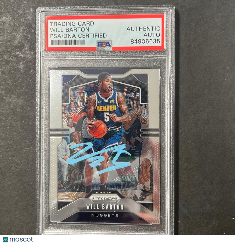 2019-20 Panini Prizm #85 Will Barton Signed Card PSA AUTO Slabbed Nuggets