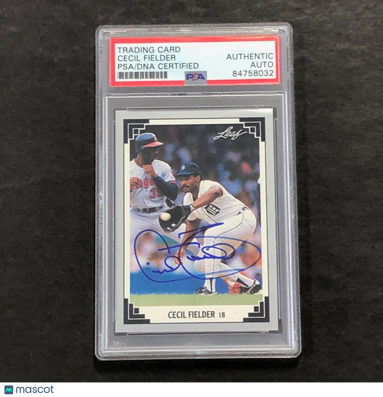 1991 Leaf #106 Cecil Feilder Signed Card Auto PSA Slabbed Tigers