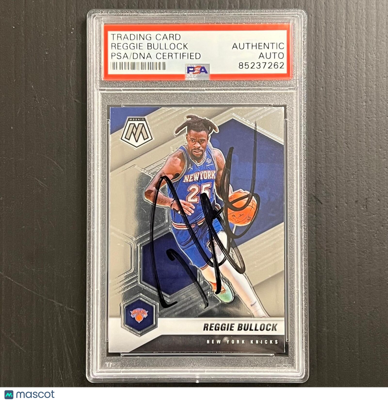 2020-21 Panini Mosaic #114 Reggie Bullock Signed Card AUTO PSA Slabbed Knicks