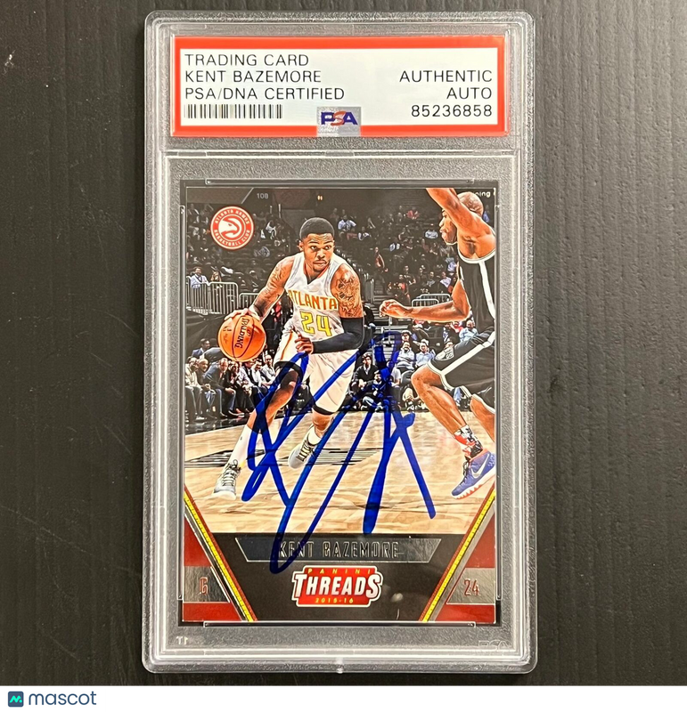2015-16 Panini Threads #130 Kent Bazemore Signed Card AUTO PSA Slabbed Hawks