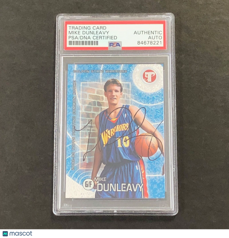 2002-03 Topps Pristine Common Rookie #57 Mike Dunleavy Signed Card PSA Slabbed W