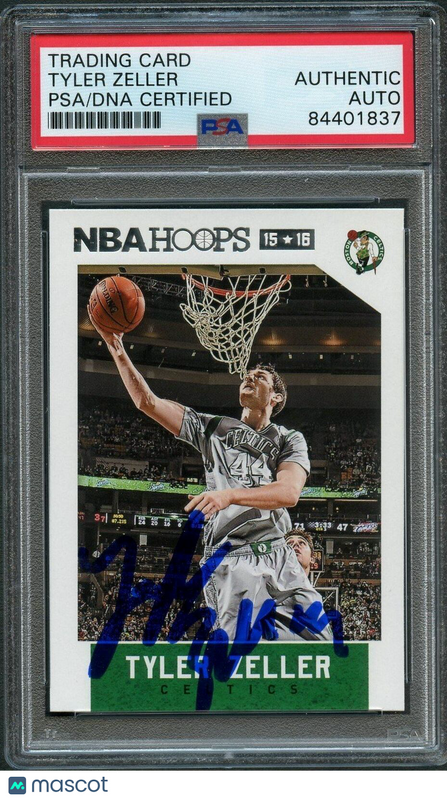 2015-16 NBA Hoops #180 Tyler Zeller Signed Card AUTO PSA Slabbed Celtics