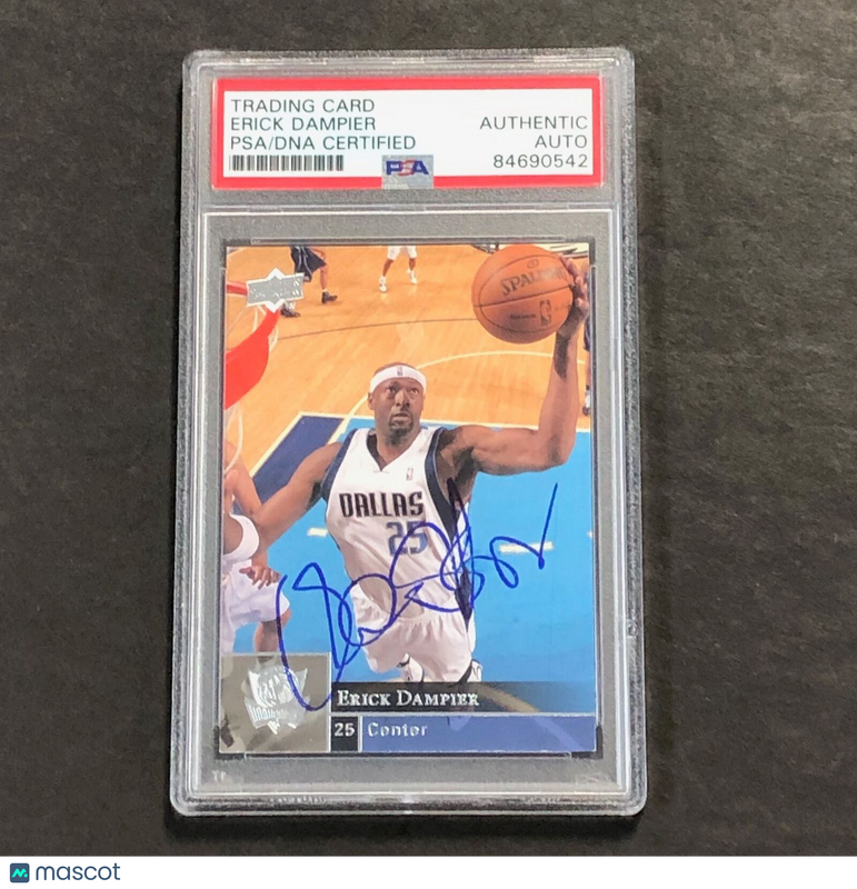 2009-10 Upper Deck Basketball #39 ERICK DAMPIER Signed Card AUTO PSA Slabbed Dal