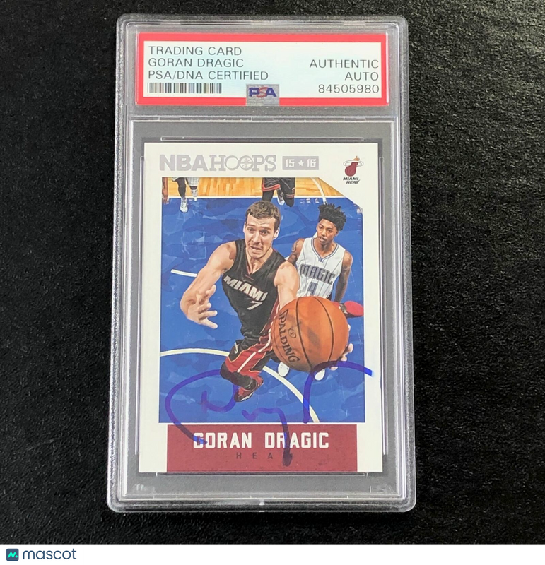 2015-16 NBA Hoops #81 Goran Dragic Signed Card AUTO PSA/DNA Slabbed Heat