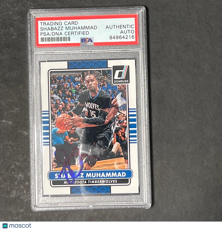 2014-15 Panini Donruss #180 Shabazz Muhammad Signed Card AUTO PSA Slabbed Timber