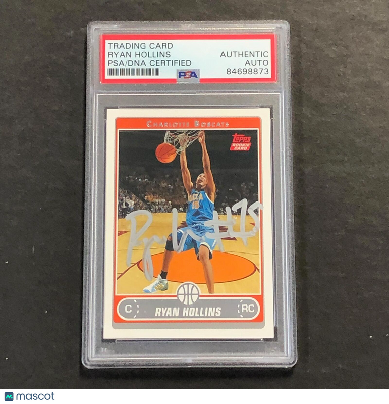 2006 Topps Rookie Card #225 Ryan Hollins Signed Card AUTO PSA Slabbed RC Bobcats