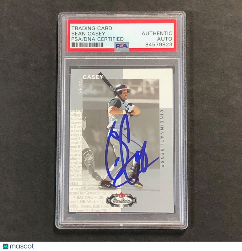 2002 Fleer Box Score #31 Sean Casey Signed Card PSA Slabbed Auto Reds