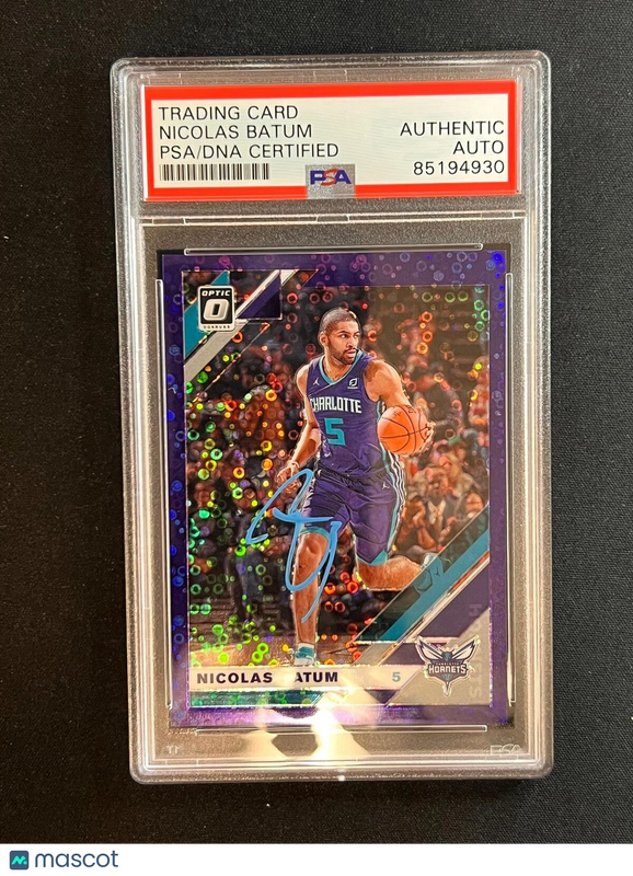 2019-20 Panini Donruss Optic #24 Nicolas Batum Signed Card AUTO PSA Slabbed Horn