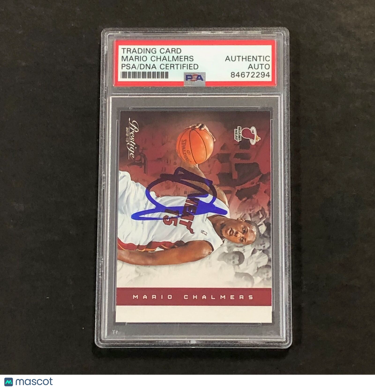 2012-13 Prestige #25 Mario Chalmers Signed Card AUTO PSA Slabbed Heat