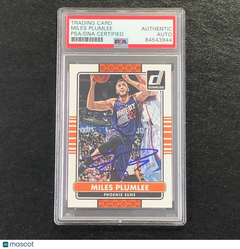 2014-15 Panini Donruss #124 Miles Plumlee Signed Card AUTO PSA Slabbed Suns