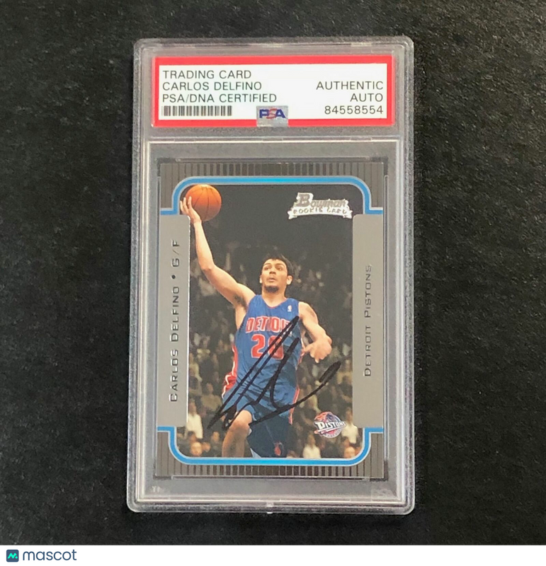 2003-04 Bowman #136 Carlos Delfino Signed Card AUTO PSA Slabbed RC Pistons