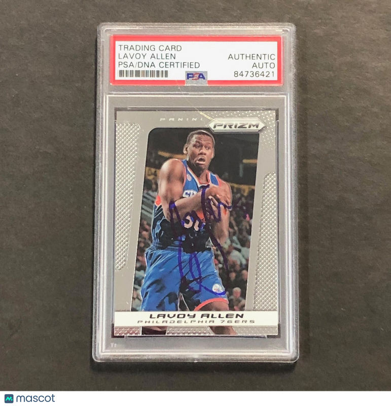 2013-14 PANINI Prizm #41 LAVOY ALLEN Signed Card AUTO PSA Slabbed 76ers