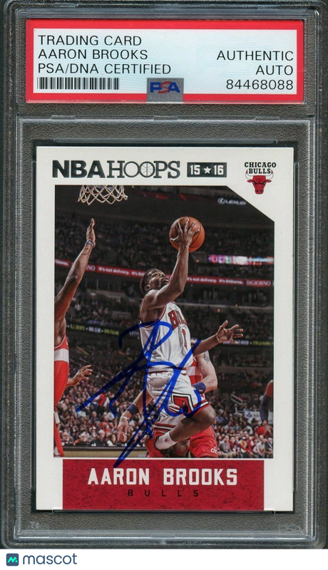 2015-16 NBA Hoops #5 Aaron Brooks Signed Card AUTO PSA Slabbed Bulls