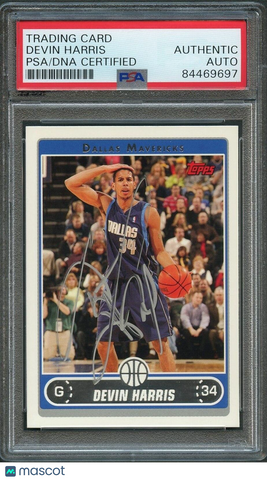 2006-07 Topps #166 Devin Harris Signed Card AUTO PSA Slabbed