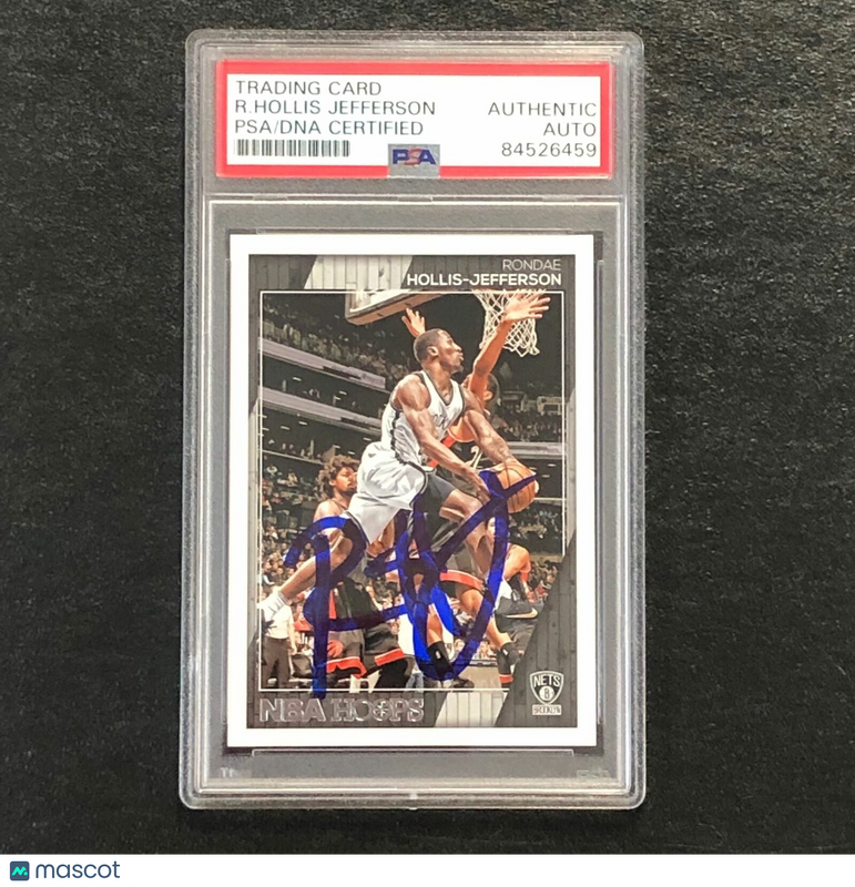 2016-17 NBA Hoops #87 Rondae Hollis-Jefferson Signed Card AUTO PSA Slabbed Nets