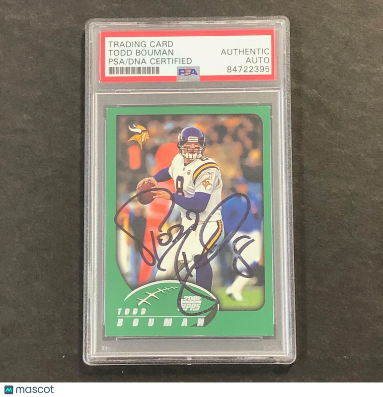 2002 Topps Football #3 Todd Bouman Signed Card PSA Slabbed Vikings