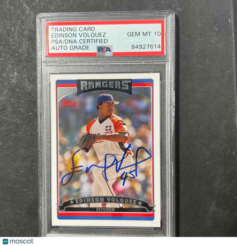 2006 Topps #543 Edinson Volquez Signed Card PSA Slabbed Auto Rangers