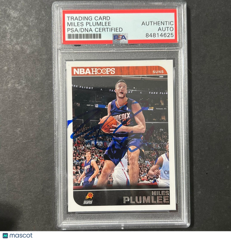 2014-15 NBA Hoops #26 Miles Plumlee Signed Card AUTO PSA Slabbed Suns