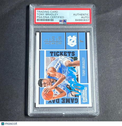 2017 Panini Contenders #25 Tony Bradley Signed Card AUTO PSA Slabbed RC Jazz