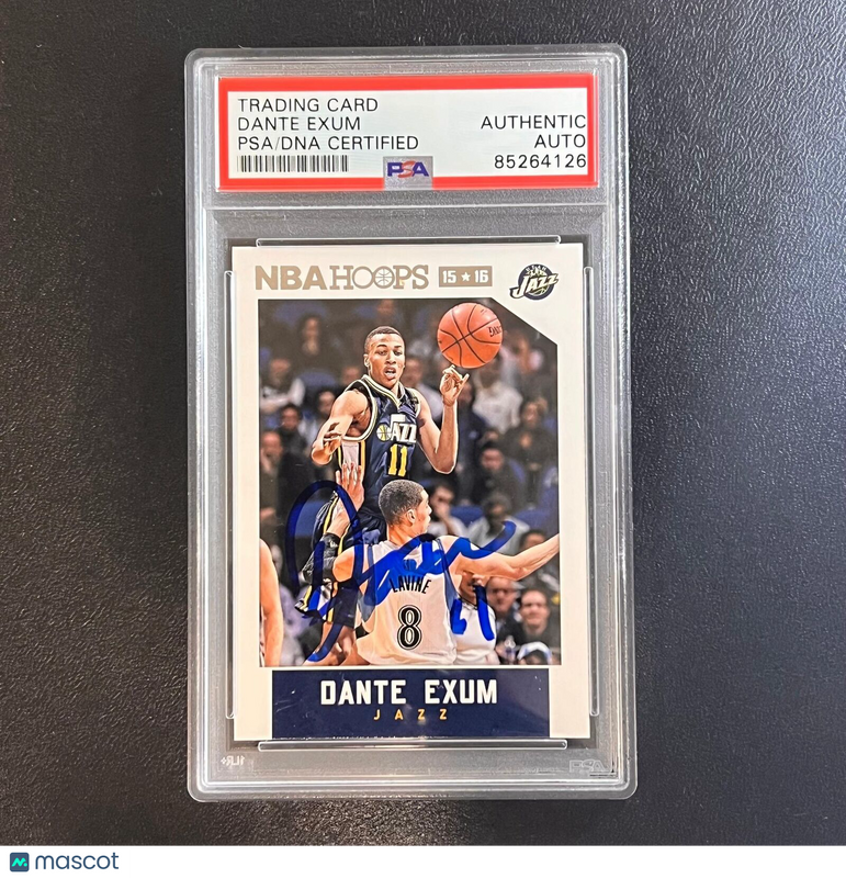 2015-16 NBA Hoops #9 Dante Exum Signed Card AUTO PSA Slabbed Jazz