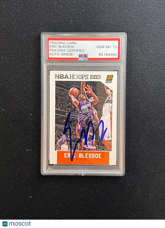 2015-16 NBA Hoops #249 Eric Bledsoe Signed Card PSA AUTO 10 Slabbed Suns