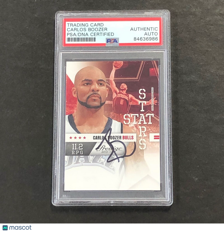 2010-11 Panini Prestige Stat Stars #13 Carlos Boozer Signed Card AUTO PSA Slabbe