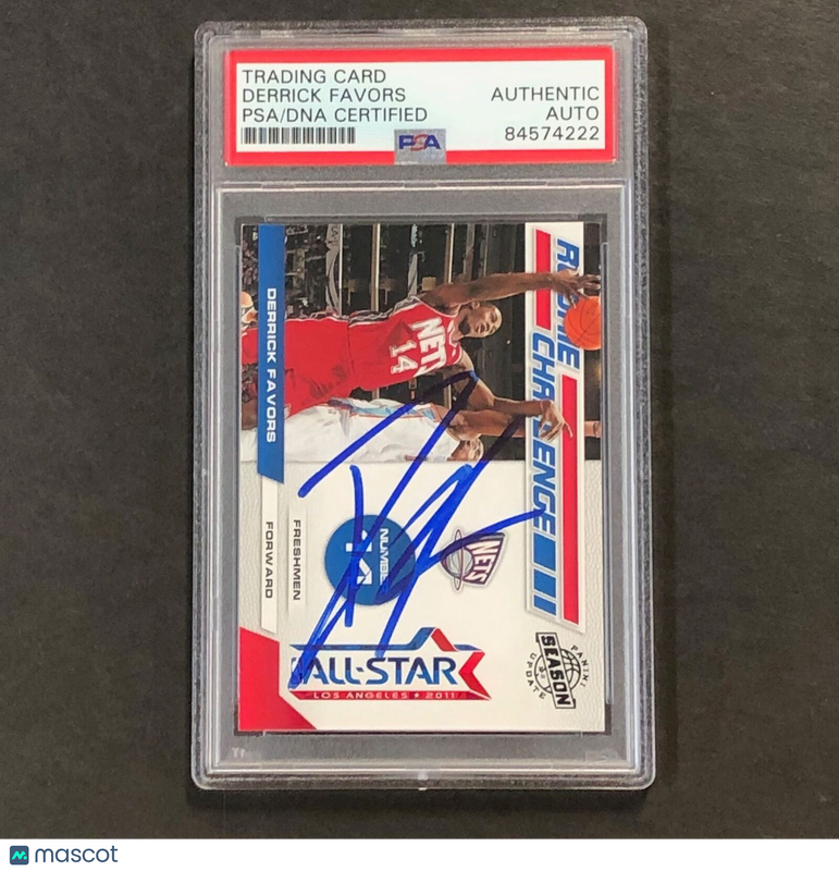 2010-11 Panini Season Update #2 Derrick Favors Signed Card AUTO PSA Slabbed Nets