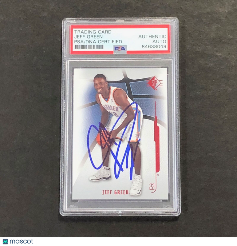 2008-09 Upper Deck #22 Jeff Green Signed Card AUTO PSA/DNA Slabbed Thunder