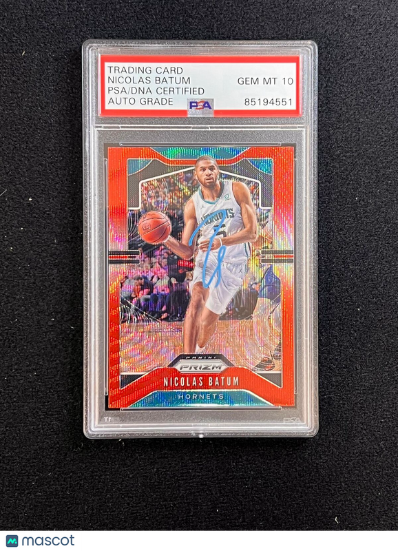 2019-20 Panini Prizm Silver #57 Nicolas Batum Signed Card AUTO 10 PSA Slabbed Ho