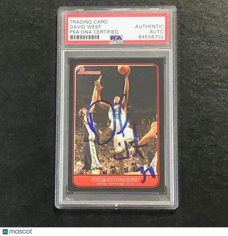 2007-08 Bowman #89 David West Signed Card AUTO PSA Slabbed Hornets