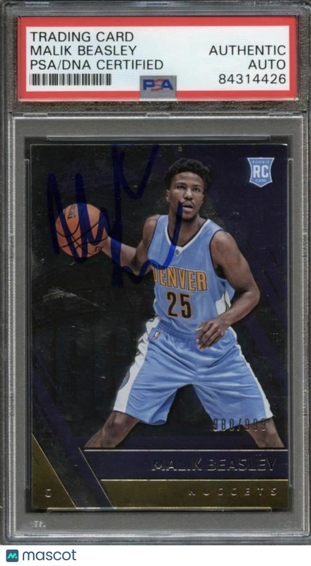 2016-17 Panini Absolute #175 Malik Beasley Signed Card AUTO PSA/DNA Slabbed RC