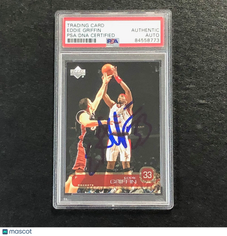2002-03 Upper Deck Basketball #49 Eddie Griffin Signed Card Auto PSA Slabbed Rockets
