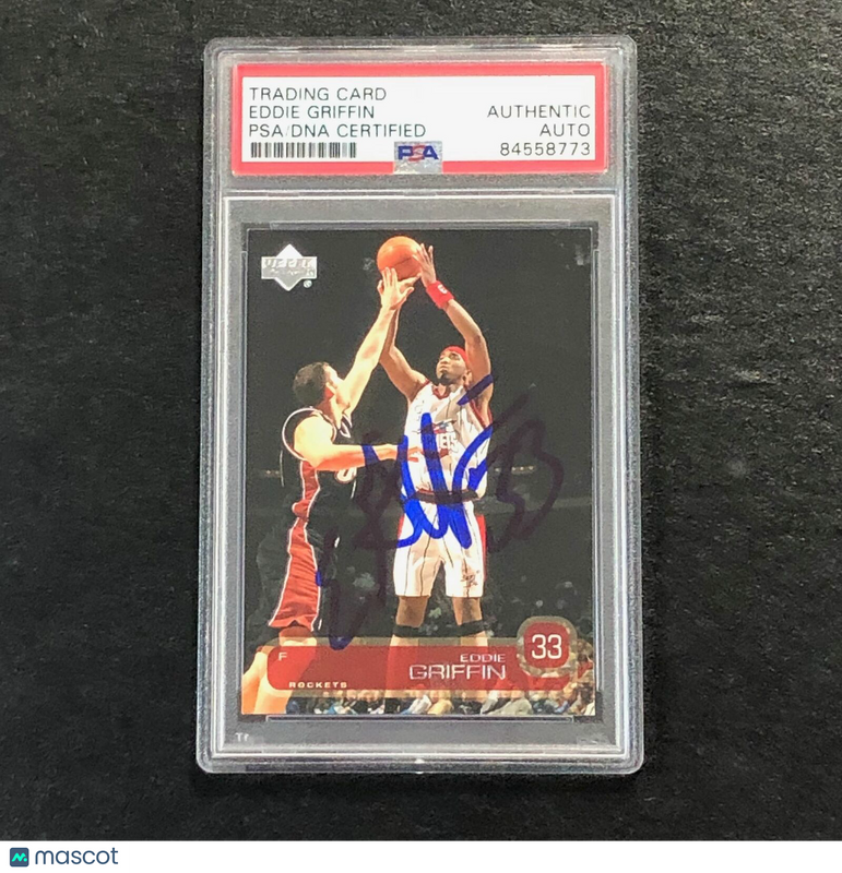 2002-03 Upper Deck Basketball #49 Eddie Griffin Signed Card Auto PSA Slabbed Rockets