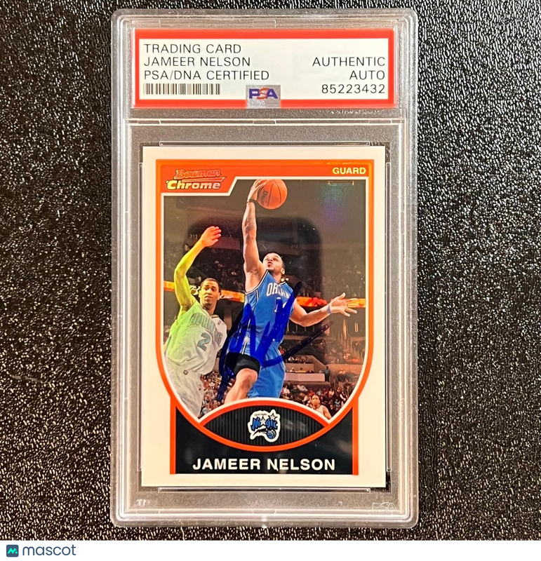 2007-08 Topps Bowman Chrome #14 Jameer Nelson Signed Card AUTO PSA Slabbed Magic