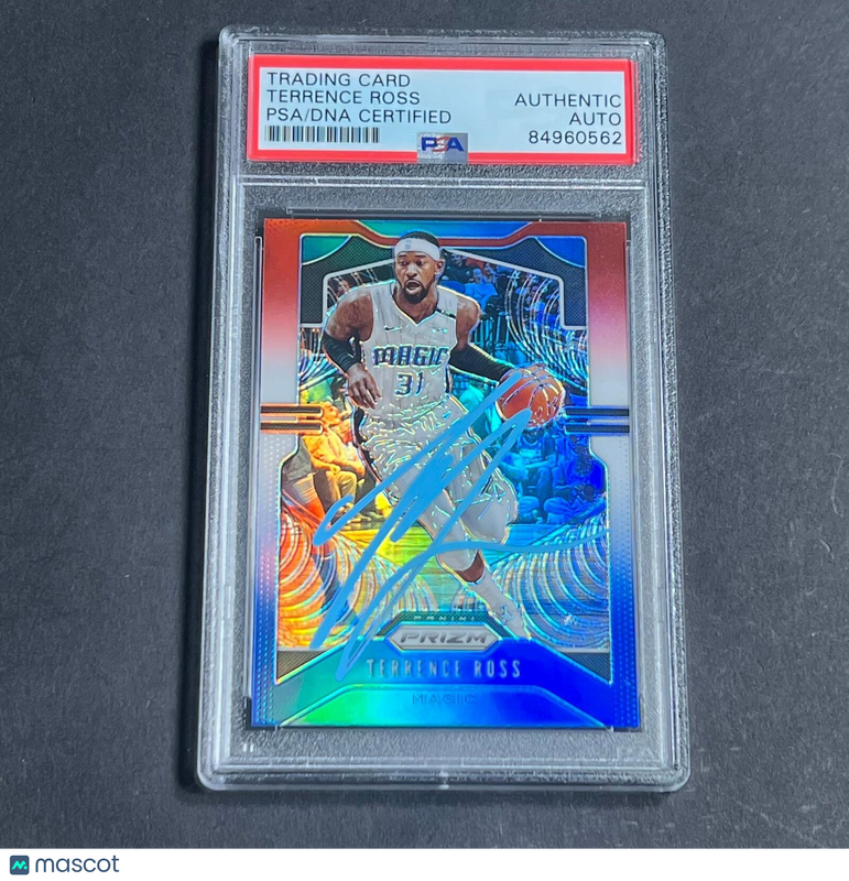 2019-20 Panini Prizm Red White and Blue #44 Terrence Ross Signed Card AUTO PSA S