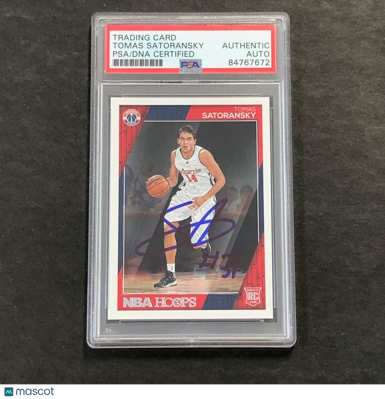 2016-17 NBA Hoops #281 Tomas Satoransky Signed AUTO PSA Slabbed RC Wizards