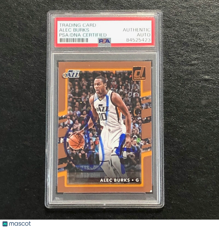 2017-18 Donruss #141 Alec Burks Signed Card AUTO PSA Slabbed Jazz