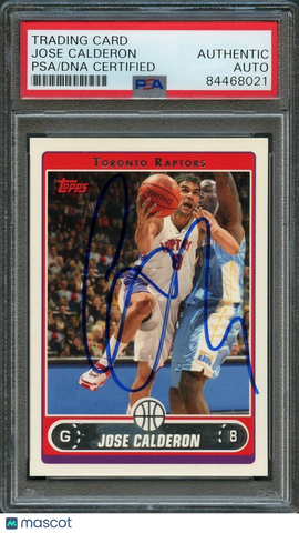 2006-07 Topps #115 Jose Calderon Signed Card AUTO PSA Slabbed Raptors