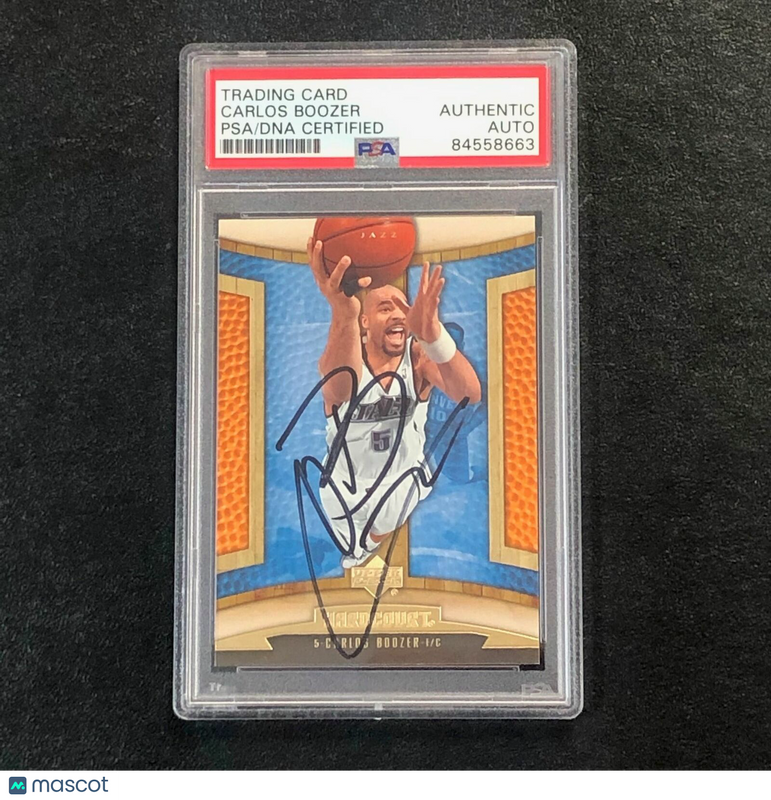 2006-07 Upper Deck Hardcourt #95 Carlos Boozer Signed Card AUTO PSA Slabbed Jazz