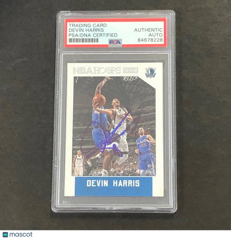 2015-16 NBA Hoops #139 Devin Harris Signed Card AUTO PSA Slabbed