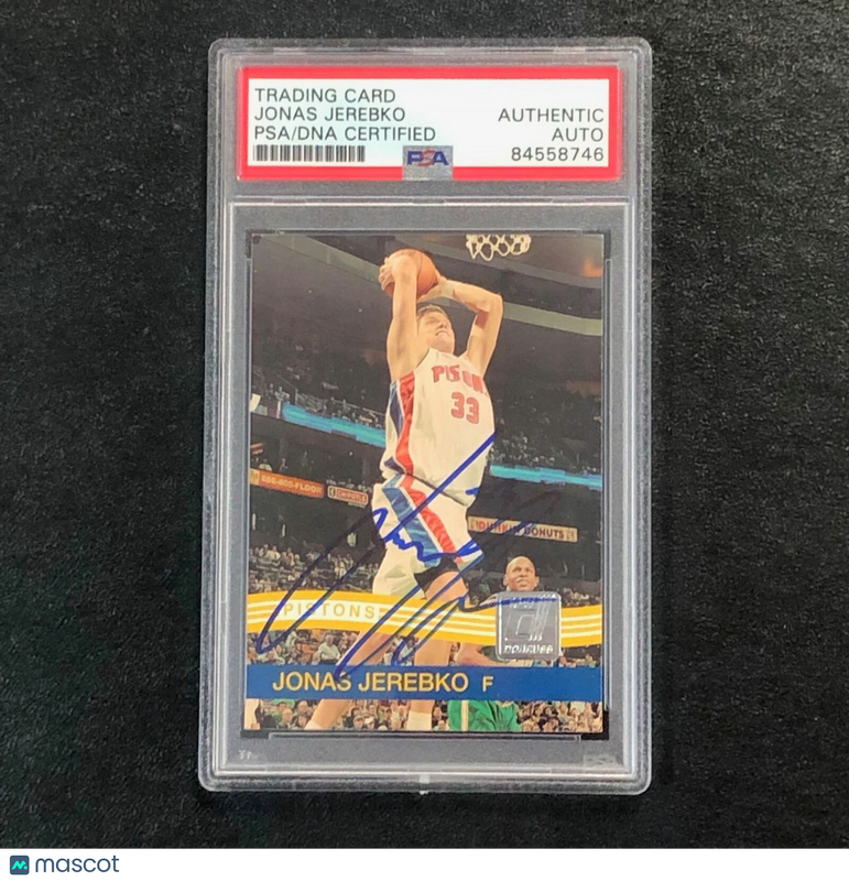 2010-11 Donruss #54 Jonas Jerebko Signed Card AUTO PSA Slabbed Pistons