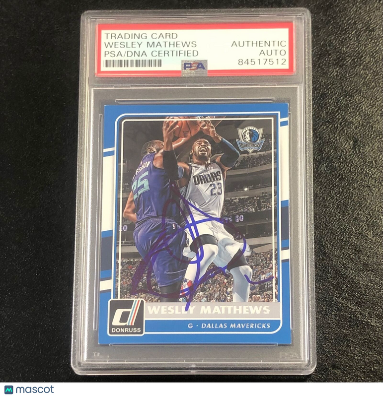 2015-16 Donruss Basketball #3 Wesley Matthews Signed Card AUTO PSA Slabbed Maver