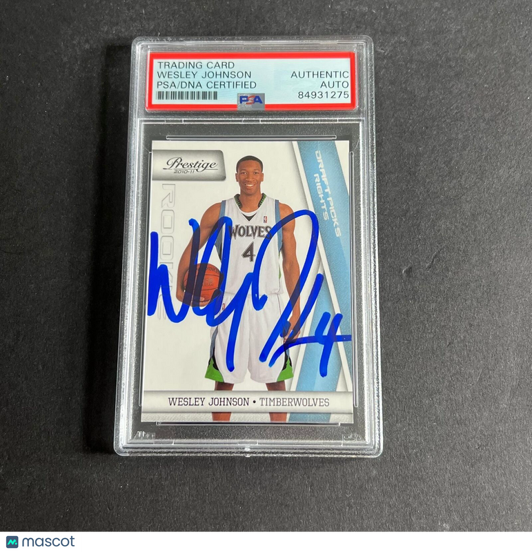 2010-11 Panini Prestige #154 Wesley Johnson Signed Card Auto PSA Slabbed RC Timb
