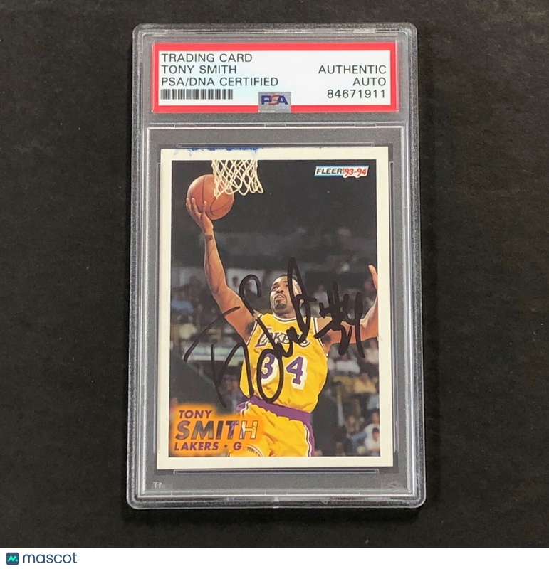 1993-94 Fleer #315 Tony Smith Signed Card PSA Slabbed Lakers