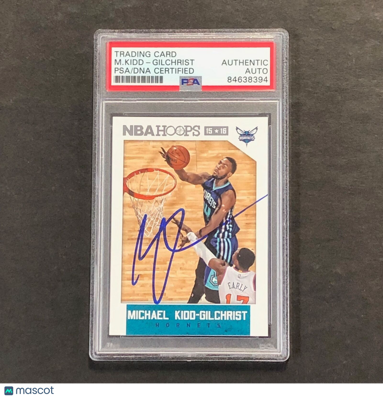 2015-16 NBA Hoops #244 Michael Kidd-Gilchrist Signed Card AUTO PSA Slabbed Horne