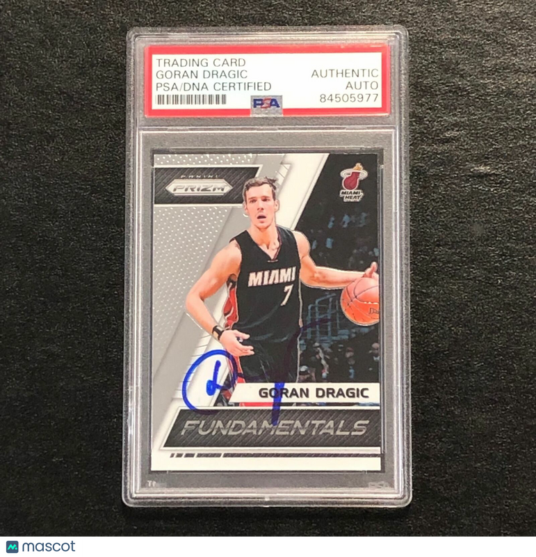 2017-18 Panini Prizm Fundamentals #42 Goran Dragic Signed Card AUTO PSA/DNA Slab