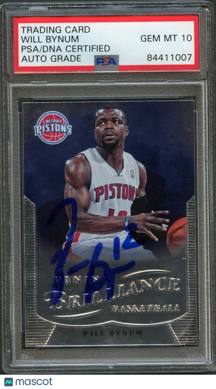 2012-13 Panini Brilliance #66 Will Bynum Signed Card AUTO 10 PSA Slabbed Pistons