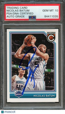 2016-17 PANINI COMPLETE #119 Nicolas Batum Signed Card AUTO 10 PSA Slabbed Horne